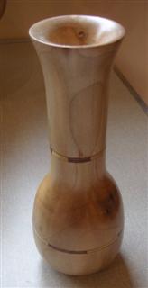 Vase with chequered band decoration by Alan Carroll